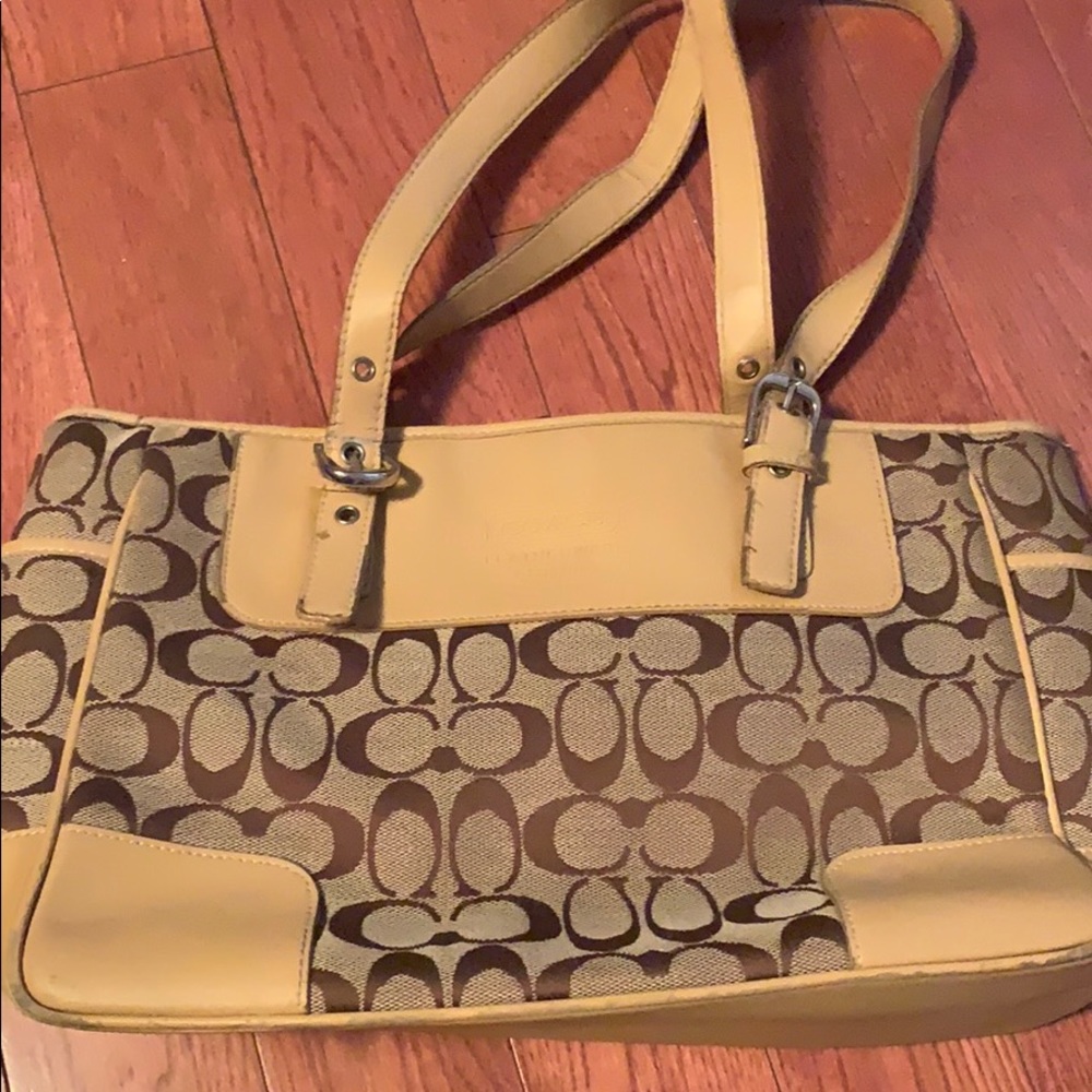 tan coach bag